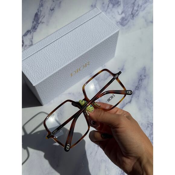 NEW Dior Mini CD O S7F Square Eyeglasses Frames in Brown - Picture 3 of 8